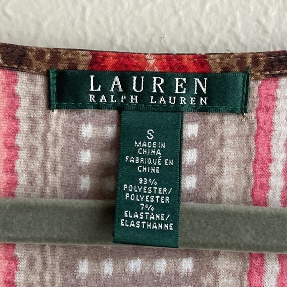 Lauren Ralph Lauren Sleeveless Wrap Geometric Pattern Sharkbite Hem Dress S - Picture 5 of 7